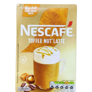 Nescafe Toffee Nut' Latte (18.6g* 8 sticks) (UK) (တိုဖီနှင့် အခွံမာသီး ၏ ချိုမြိန်သော အရသာ)