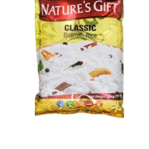 Nature's Gift  Basmati Rice Classic (5kg) (India) (ရနံ့မွှေးကြိုင်မှုနှင့် ရှည်လျားသော ဆန်လုံးများ၏ ထူးခြားချက်များဖြင့်၊ သင့်ရဲ့ နေ့စဉ်ထမင်းဝိုင်းကို ဇိမ်ကျစေမည့် အိန္ဒိယ Basmati ဆန်)