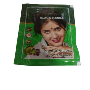 Herbal Black Henna Hair Dye (10g) (India) (ဆံပင်ကို သဘာဝအတိုင်း နက်မှောင်ပြောင်လက်နေအောင် လုပ်ဖို့ဆိုတာ အခုဆိုရင် အရမ်းလွယ်သွားပြီနော်! အိန္ဒိယရဲ့ နာမည်ကျော် Herbal Black Henna လေးက ဆံသားကို မထိခိုက်စေဘဲ ဘေးကင်းကင်းနဲ့ အလှတိုးစေမှာပါ)