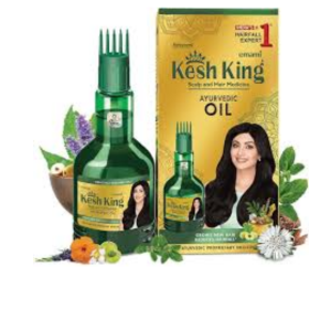 Kesh King Ayurvedic Hair Oil (50ml) (India) (ဆံပင်ကျွတ်လို့ စိတ်ညစ်နေရတဲ့နေ့ရက်တွေကို အပြီးတိုင် နှုတ်ဆက်လိုက်ပါ... Kesh King ရှိတယ်နော်)