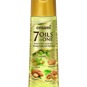 Emami 7 Oils in One Non-Sticky Hair Oil (200ml) (India) (ဆံပင်ဆီလိမ်းလိုက်ရင် ဆံပင်တွေကပ်ပြီး ဖားနေလို့ စိတ်ညစ်နေရတာတွေကို မေ့လိုက်တော့နော်! အိန္ဒိယရဲ့ နာမည်ကြီး Emami 7 Oils in One လေးက အဆီ (၇) မျိုးတောင် ပါဝင်ပေမယ့် လုံးဝ (လုံးဝ) မစေးကပ်ဘဲ ဆံသားကို ပေါ့ပေါ့ပါးပါးနဲ့ အားဖြည့်ပေးမှာပါ)