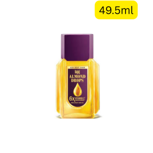 Bajaj Almond Drops Hair Oil (49.5ml) (India) (ဗီတာမင်အီးအစွမ်းနဲ့ ဆံပင်ကျွတ်တာကို သိသိသာသာ လျှော့ချပေးတယ်)