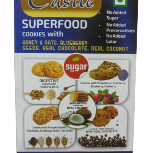 Castle Sugar Free Superfood Seeds Cookies (200g) (India) (ချိုတာစားချင်ပေမယ့် သကြားကြောင့် စိတ်ပူနေရသူတွေအတွက် De Best Superfood Sugar-Free Cookies)