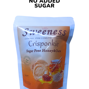 Sweeness Crispookie Sugar Free Honey & Oats Cookies (150gm) (သကြားလုံးဝမပါဘဲ ပျားရည်ရဲ့ မွှေးရနံ့နဲ့ အုတ်ဂျုံရဲ့ ဆိမ့်အိတဲ့အရသာကို ပေးစွမ်းမယ့် Sweeness Sugar Free Honey & Oats Crispookie)
