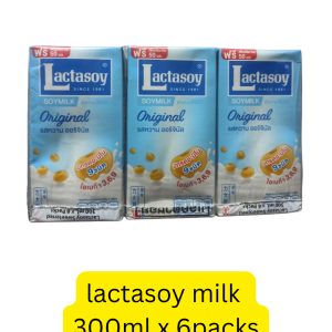 Lactasoy Original Soymilk (300ml x 6packs) (Thailand) (ထိုင်းနိုင်ငံရဲ့ လူကြိုက်အများဆုံး Lactasoy Original ပဲနို့လေးက လူကြီး၊ လူငယ်၊ ကလေး အားလုံးအတွက် အသင့်တော်ဆုံးပါပဲ)