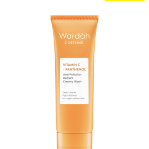 Wardah C-Defense Vitamin C + Panthenol Anti-Pollution Radiant Creamy Wash (100ml) (Indonesia) (Panthenol ပါဝင်လို့ မျက်နှာသစ်ပြီးရင် အသားပတ်တာ၊ ခြောက်ကပ်တာမျိုး မဖြစ်ဘဲ စိုစိုအိအိလေး ကျန်ရစ်စေမှာပါ)