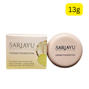 Sariayu Cream Foundation (Krem Alas Bedak) (13g) (Indonesia) (မျက်နှာပေါ်က အမည်းစက်တွေ၊ အမာရွတ်တွေကို လုံးဝမမြင်ရအောင် အပြည့်အဝ ဖုံးပေးနိုင်တယ်)