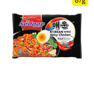 Mi Sedaap Korean Spicy Chicken Flavour Fried Ramen (87g) (Malaysia) (Spicy Lover တို့အတွက်... ကိုရီးယားစတိုင် အစပ်အရသာစစ်စစ် Mi Sedaap Korean Spicy Chicken လာပါပြီ)