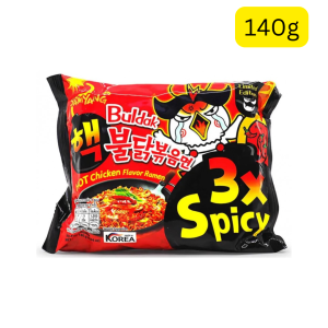 Samyang Buldak 3x Spicy Hot Chicken Flavor Ramen (140g) (South Korea) (Spicy King/Queen တွေအတွက် စိန်ခေါ်မှုအသစ်... Samyang 3x Spicy ရောက်ပြီ)