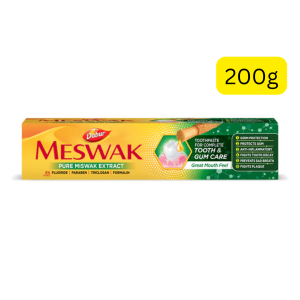 Dabur Meswak Toothpaste (200g) (India) (ရှားပါးဆေးဖက်ဝင်အပင် "Miswak" ရဲ့ အစွမ်းကို ဘူးတစ်ဘူးထဲမှာ ရရှိနိုင်ဖို့... Dabur Meswak ရှိတယ်နော်)