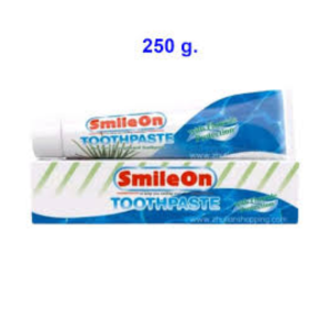 Zhulian Smile On Toothpaste (250g) (Thailand) (သွားဖုံးသွေးထွက်တာ၊ သွားဖုံးယောင်တာတွေကြောင့် စိတ်ညစ်နေရသလား? ထိုင်းနိုင်ငံထုတ် Zhulian Smile On လေးက သဘာဝရှားစောင်းလက်ပတ်ရဲ့ အစွမ်းနဲ့ သင့်ခံတွင်းတစ်ခုလုံးကို အနက်ရှိုင်းဆုံးအထိ ပြုစုစောင့်ရှောက်ပေးမှာပါ)