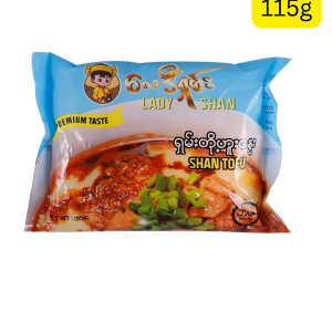 Lady Shan Tofu Noodle (Shan Tofu Nway Noodle) (115g) (ရှမ်းပြည်က တိုဟူးနွေးပူပူလေးကို အိမ်မှာတင် (၅) မိနစ်အတွင်း စားချင်သလား? Lady Shan ရှိတယ်နော်)