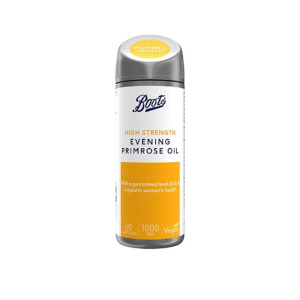 Boots High Strength Evening Primrose Oil 1000 mg  (60 capsules) (UK) (ဟော်မုန်းတွေကို မျှတစေလို့ ရာသီလာချိန် ဗိုက်အောင့်၊ စိတ်တိုတာတွေကို သိသိသာသာ သက်သာစေတယ်)