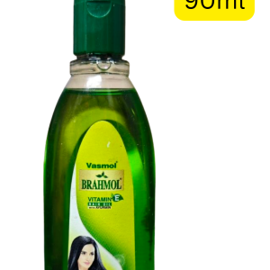 Vasmol Brahmol Vitamin E Hair Oil with Ayurmin (90ml) ရှေးဟောင်းအာယုဗ္ဗေဒနည်းစနစ်နှင့် ခေတ်မီဗီတာမင်ဓာတ်တို့ကို ပေါင်းစပ်ဖော်စပ်ထားသော ဆံပင်အားဖြည့်လိမ်းဆီ