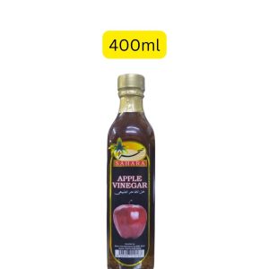 Sahara Natural Apple Vinegar (မလေးရှားနိုင်ငံထုတ်၊ အရည်အသွေးမြင့် လတ်ဆတ်သော ပန်းသီးစစ်စစ်များကို သဘာဝအတိုင်း အချဉ်ဖောက်ထုတ်လုပ်ထားပြီး ဝိတ်ကျစေခြင်း၊ အဆီကျစေခြင်းနှင့် အစာခြေစနစ်ကို ကောင်းမွန်စေသော ၄၀၀ မီလီလီတာဝင် သဘာဝပန်းသီးရှာလကာရည်ပုလင်း)