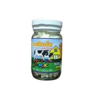 T-Milk Milk Tablets (ထိုင်းနိုင်ငံထုတ်၊ နွားနို့စစ်စစ်ဖြင့် ပြုလုပ်ထားပြီး ကယ်လ်စီယမ်ဓာတ် ကြွယ်ဝစွာပါဝင်သော၊ ကလေးများနှင့် လူကြီးများအတွက် အရသာရှိသည့် နွားနို့ခဲဗူး)