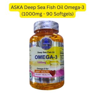 ASKA Deep Sea Fish Oil Omega-3 (ကနေဒါနိုင်ငံထုတ်၊ အဆစ်အမြစ်နှင့် နှလုံးကျန်းမာရေးအတွက် Omega-3 1000mg ပါဝင်သော Softgels ၉၀ ပါ အားဆေးဗူး)