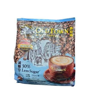 OLDTOWN White Coffee - 30% Less Sugar (မလေးရှားနိုင်ငံထုတ်၊ အဆင့်မြင့် ကော်ဖီစေ့ ၃ မျိုးကို အချိုးကျပေါင်းစပ်လှော်ထားပြီး သကြားဓာတ်ကို ၃၀% အထိ လျှော့ချဖော်စပ်ထားသောကြောင့် မူရင်းဝှိုက်ကော်ဖီ၏ ဆိမ့်မွှေးခါးသက်မှုကို ကျန်းမာရေးနှင့်ညီညွတ်စွာ ပေးစွမ်းနိုင်သော ၅၂၅ ဂရမ်ဝင် ပရီမီယံ ဝှိုက်ကော်ဖီထုပ်ကြီး)