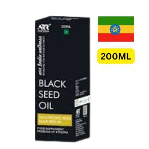 ARR Cold Pressed Virgin Black Seed Oil (အီသီယိုပီးယားနိုင်ငံထုတ် ပရီမီယံ စမုန်နက်စေ့များကို အပူမပေးဘဲ သဘာဝအတိုင်း ဖိညှစ်ထုတ်လုပ်ထားသော သန့်စင်သည့် စမုန်နက်ဆီစစ်စစ် ဖြစ်ပြီး ခန္ဓာကိုယ်ကိုယ်ခံစွမ်းအား မြှင့်တင်ပေးခြင်း၊ အသက်ရှူလမ်းကြောင်းနှင့် အစာခြေစနစ်ကို ထောက်ကူပေးခြင်း၊ အရေပြားနှင့် ဆံကေသာကို အားဖြည့်ပေးခြင်း စသည့် ကျန်းမာရေးအကျိုးကျေးဇူးများစွာကို ပေးစွမ်းနိုင်သော ၂၀၀ မီလီလီတာဝင် Food Supplement အာဟာရဖြည့်စွက်စာ