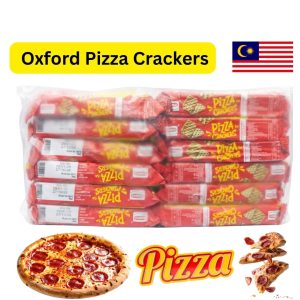 Oxford Pizza Crackers (မလေးရှားနိုင်ငံထုတ် အဆင့်မြင့်မုန့်အမျိုးအစားဖြစ်ပြီး ဟင်းခတ်အမွှေးအကြိုင်များနှင့် ပီဇာအရသာ စစ်စစ်တို့ကို ပေါင်းစပ်ဖော်စပ်ထားကာ ကြွပ်ရွမွှေးပျံ့ပြီး ခန္ဓာကိုယ်အတွက် အပေါ့စားစွမ်းအင်ကို ချက်ချင်းဖြည့်တင်းပေးနိုင်ခြင်း၊ လက်ဖက်ရည်၊ ကော်ဖီ၊ အအေးတို့နှင့် အလွန်လိုက်ဖက်ခြင်း စသည့်အကျိုးကျေးဇူးများကို ပေးစွမ်းနိုင်ပြီး အထဲတွင် တစ်ထုပ်လျှင် ၃၀ ဂရမ် (30g) ဝင် အထုပ်သေး ၁၂ ထုပ်ပါဝင်ကာ စုစုပေါင်း အလေးချိန် ၃၆၀ ဂရမ် (360g) ဝင် ပရီမီယံ ပီဇာခရက်ကာမုန့်ထုပ်ကြီး)