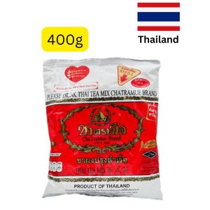 Chatramue Thai Tea Mix (Red Label) (ထိုင်းနိုင်ငံ၏ နာမည်အကြီးဆုံး အမှတ်တံဆိပ်ဖြစ်ပြီး အနံ့အရသာနှင့် ပြည့်စုံသော ထိုင်းလက်ဖက်ရည်စစ်စစ်ကို ဖျော်စပ်နိုင်သော၊ အချိုပွဲနှင့် မုန့်ဖုတ်လုပ်ငန်းများတွင်လည်း အသုံးပြုနိုင်သည့် လက်ဖက်ခြောက်အမှုန့်၊ အလေးချိန် 400g၊ ထိုင်းနိုင်ငံထုတ်)