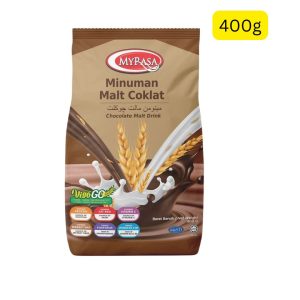Myrasa Chocolate Malt Drink (မော့လ်တ်နှင့် ချောကလက် အရသာ ပေါင်းစပ်ထားပြီး ပရိုတင်း၊ သံဓာတ်၊ ဗီတာမင် C နှင့် အမျှင်ဓာတ်တို့ ပါဝင်ကာ ခန္ဓာကိုယ်အတွက် ခွန်အားနှင့် အာဟာရကို ပြည့်ဝစွာ ပေးစွမ်းနိုင်သော ချောကလက်မော့လ်တ် ဖျော်ရည်မှုန့်၊ ပမာဏ 400g၊ မလေးရှားနိုင်ငံထုတ် Halal အသိအမှတ်ပြု ထုတ်ကုန်)
