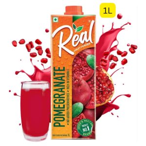 Real Fruit Power Pomegranate Juice (ဗီတာမင် C ကြွယ်ဝပြီး ကြာရှည်ခံဆေး (Preservatives) လုံးဝမပါဝင်သော၊ အိန္ဒိယနိုင်ငံ၏ နံပါတ် ၁ အရောင်းရဆုံး အမှတ်တံဆိပ်ဖြစ်သည့် သဘာဝ သလဲသီးဖျော်ရည်၊ ပမာဏ 1L၊ အိန္ဒိယနိုင်ငံထုတ်)
