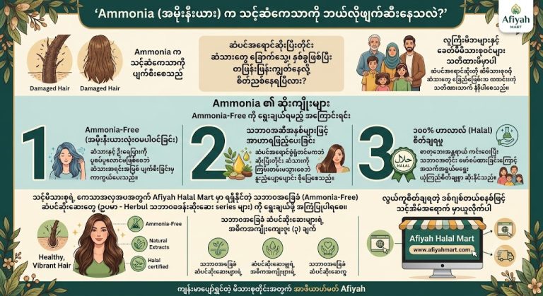 ဆံပင်ဆိုးဆေးတွေထဲက Ammonia (အမိုးနီးယား) က သင့်ဆံကေသာကို ဘယ်လိုဖျက်ဆီးနေသလဲ?