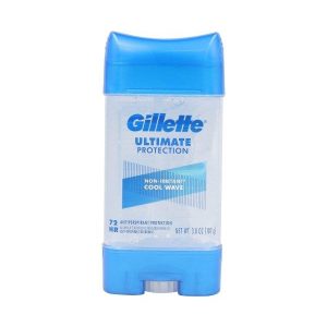 Gillette Ultimate Protection Cool Wave Antiperspirant (၇၂ နာရီကြာ ချွေးနံ့နှင့် ချွေးထွက်ခြင်းကို အပြည့်အဝ ကာကွယ်ပေးပြီး အသားအရေ ယားယံခြင်းမရှိသော (Non-Irritant) လန်းဆန်းစေသည့် ဂျိုင်းလိမ်းချွေးနံ့ပျောက်ဆေး၊ အလေးချိန် 107g (3.8 oz)၊ အမေရိကန်အမှတ်တံဆိပ်)