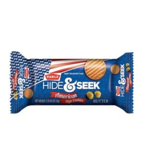 Parle Hide & Seek American Style Butter Cookies (သဘာဝဂျုံနှင့် ထောပတ်အနှစ်တို့ဖြင့် ပြုလုပ်ထားပြီး အမေရိကန်စတိုင် စိမ့်အိကြွပ်ရွသော အရသာကို ပေးစွမ်းနိုင်သော၊ ခန္ဓာကိုယ်အတွက် လိုအပ်သည့် စွမ်းအင်ကို မြန်ဆန်စွာ အားဖြည့်ပေးသည့်၊ အသားတင်အလေးချိန် 91.74g (3.23 oz)၊ Made in India)