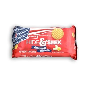 Parle Hide & Seek American Style Cookies (Cashew Butter Flavour) (သီဟိုဠ်စေ့နှင့် ထောပတ်အနှစ်တို့ဖြင့် ပြုလုပ်ထားပြီး အမေရိကန်စတိုင် စိမ့်အိကြွပ်ရွသော အရသာကို ပေးစွမ်းနိုင်သော၊ ခန္ဓာကိုယ်အတွက် လိုအပ်သည့် စွမ်းအင်ကို မြန်ဆန်စွာ အားဖြည့်ပေးသည့်၊ အသားတင်အလေးချိန် 200g (7.05 oz)၊ Made in India)