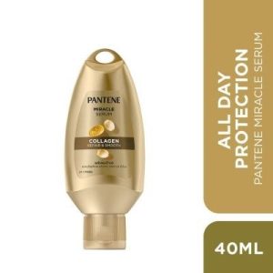 Pantene Miracle Serum All Day Protection (Pro-V နှင့် ကော်လာဂျင် (Collagen) ပါဝင်ပြီး နေလောင်ဒဏ်နှင့် ပတ်ဝန်းကျင်ညစ်ညမ်းမှုများမှ ဆံသားကို တစ်နေကုန် ကာကွယ်ပေးကာ ပျက်စီးနေသော ဆံသားများကို ပြုပြင်ချောမွေ့စေသည့် နေ့လိမ်း ဆံပင်ဆီရမ်၊ ပမာဏ 40ml၊ ထိုင်းနိုင်ငံထုတ်)